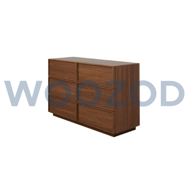 Woozod ORBIS Walnut Brown Six Drawer Chest - Image 6
