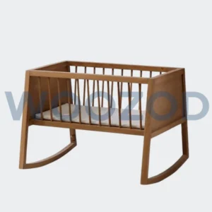 Woozod OTIS Brown Polish Finish Rocking Baby Crib