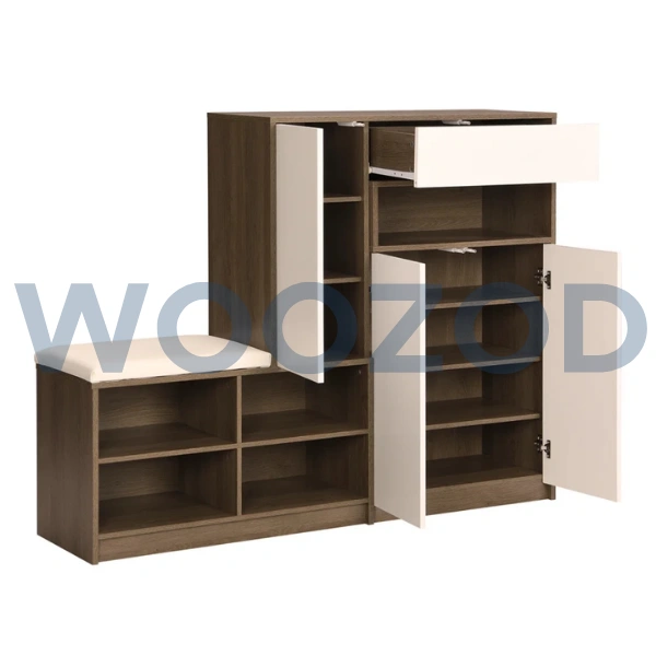 Woozod Perch Geometric Style Shoe Storage Cabinet - Image 2