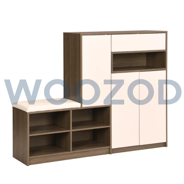 Woozod Perch Geometric Style Shoe Storage Cabinet - Image 3