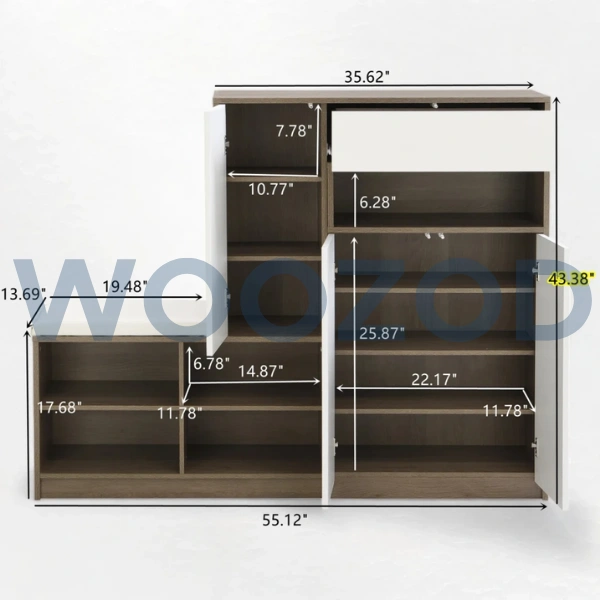 Woozod Perch Geometric Style Shoe Storage Cabinet - Image 5