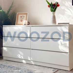 Woozod ROVE White Sleek Chest of Six Drawers