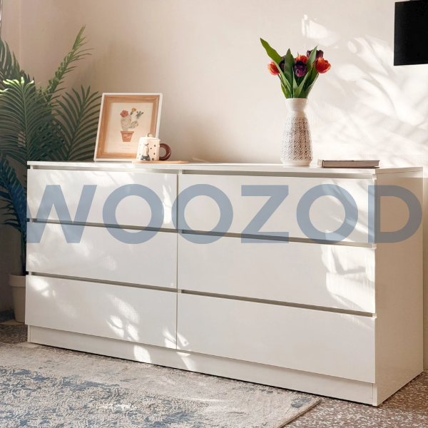 Woozod ROVE White Sleek Chest of Six Drawers - Image 2