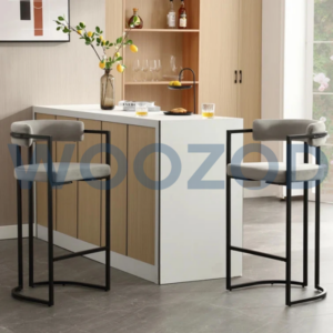 Woozod SABLE Industrial Style Metallic Frame Bar Chair
