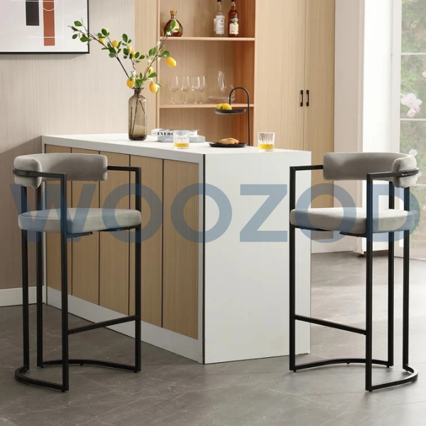 Woozod SABLE Industrial Style Metallic Frame Bar Chair