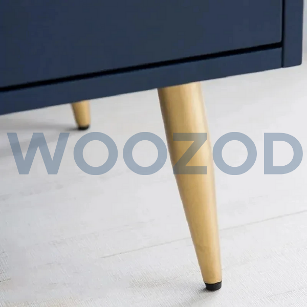 Woozod SEA Four Drawer Chest Blue with Oak Brown Legs - Image 7