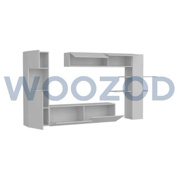 Woozod STRIX Contemporary Style Two Pieces Media Wall Unit - Image 3