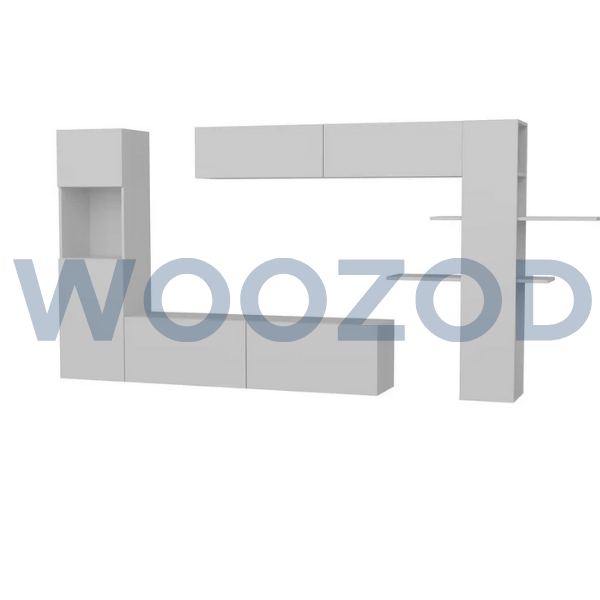Woozod STRIX Contemporary Style Two Pieces Media Wall Unit - Image 5
