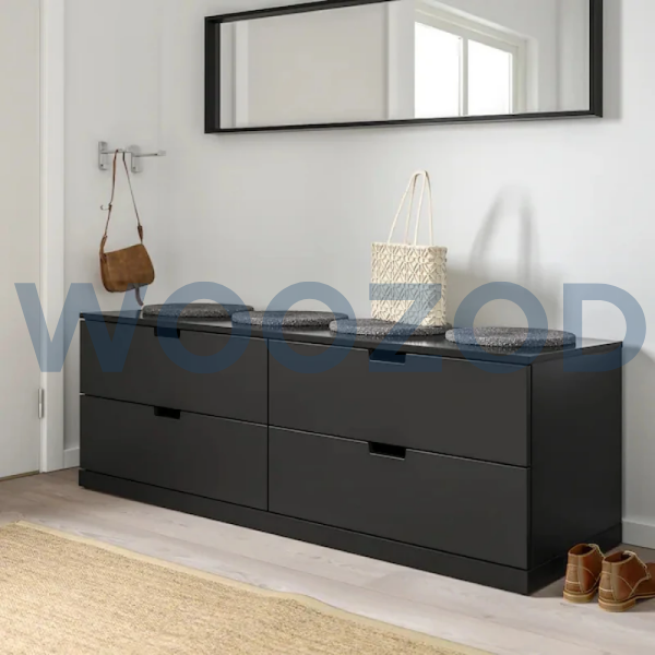 Woozod SWART Black Storage Chest of Drawers - Image 2
