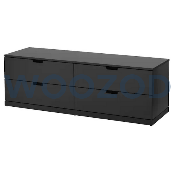 Woozod SWART Black Storage Chest of Drawers - Image 3