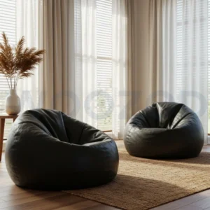 Woozod Set of 2 Leather Bean Bags
