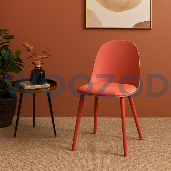 Woozod Sora Dining Chair Modern Molded Seat with Cushion