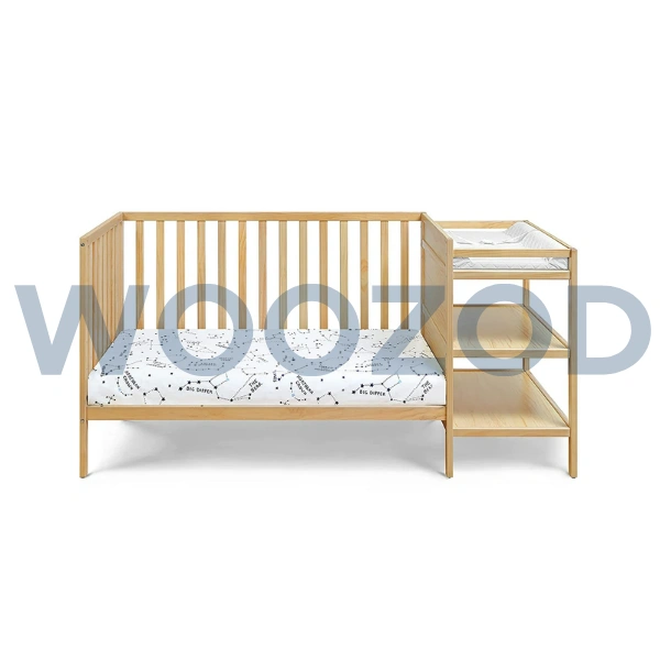 Woozod Suite Bebe Palmer 3-in-1 Convertible Crib & Changer Combo - Natural Finish - Image 2