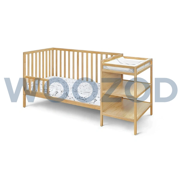 Woozod Suite Bebe Palmer 3-in-1 Convertible Crib & Changer Combo - Natural Finish - Image 3