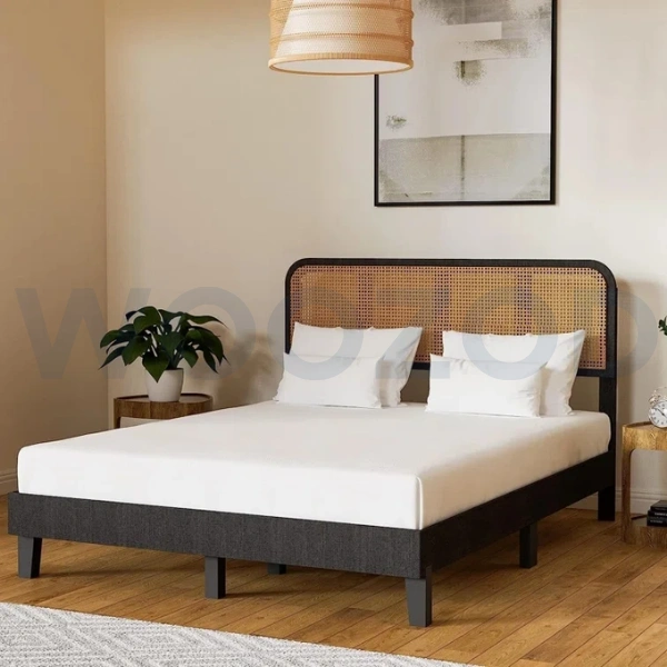 Woozod TUFF - Vintage Style Cane Worked King Size Bed