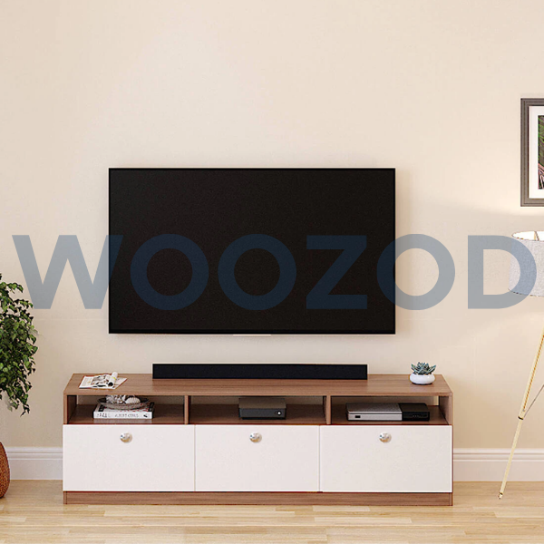 Woozod TV Console in White Finish