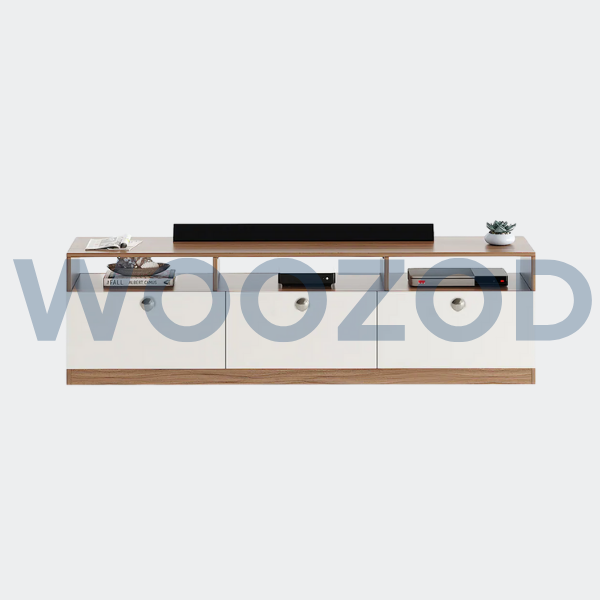 Woozod TV Console in White Finish - Image 4