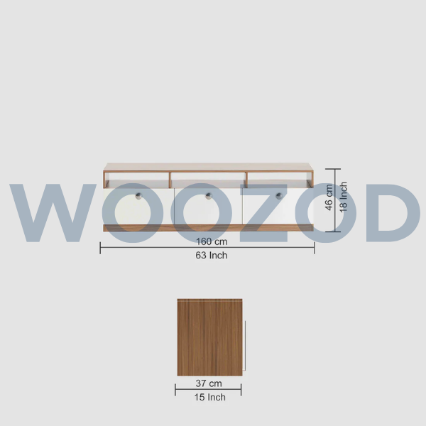 Woozod TV Console in White Finish - Image 5