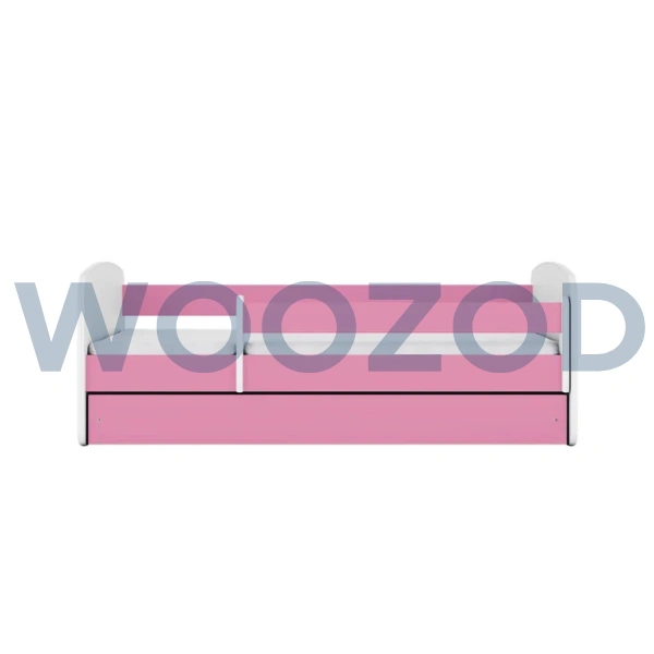 Woozod Tula Modern Design Pink & White Kids Bed with Storage Drawer - Image 3