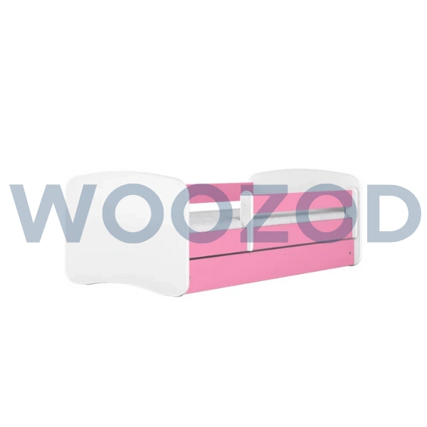 Woozod Tula Modern Design Pink & White Kids Bed with Storage Drawer - Image 4