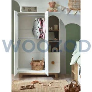 Woozod Tumble Scandinavian Design Kids Wardrobe with Bookshelf