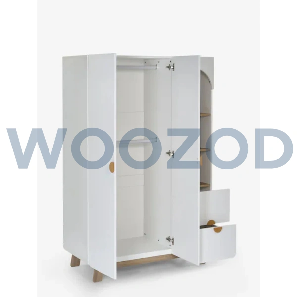 Woozod Tumble Scandinavian Design Kids Wardrobe with Bookshelf - Image 6