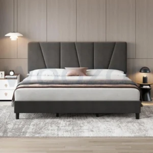 Woozod VENTO - Ultra Modern Black & Grey King Size Bed