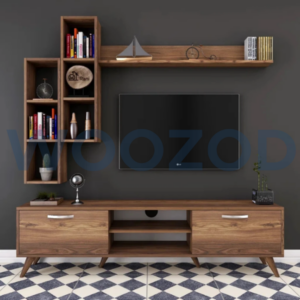 Woozod VERTA Urban Style Media Wall Unit in Walnut Brown
